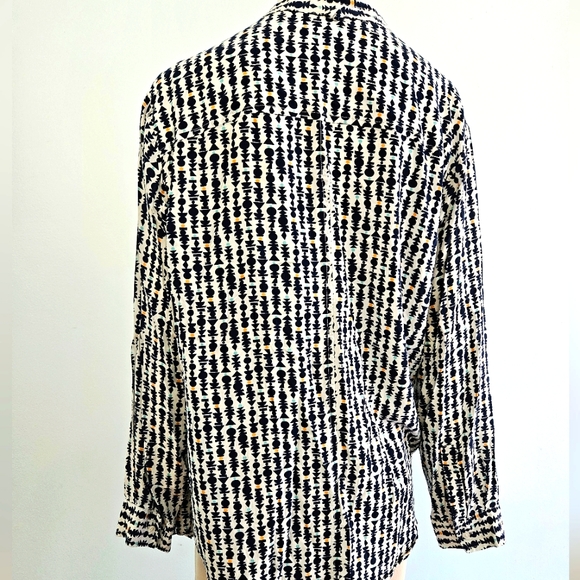 Betabrand Womens Long Sleeves Button-Down Blouse Career Academia Blue White XL - Picture 4 of 9